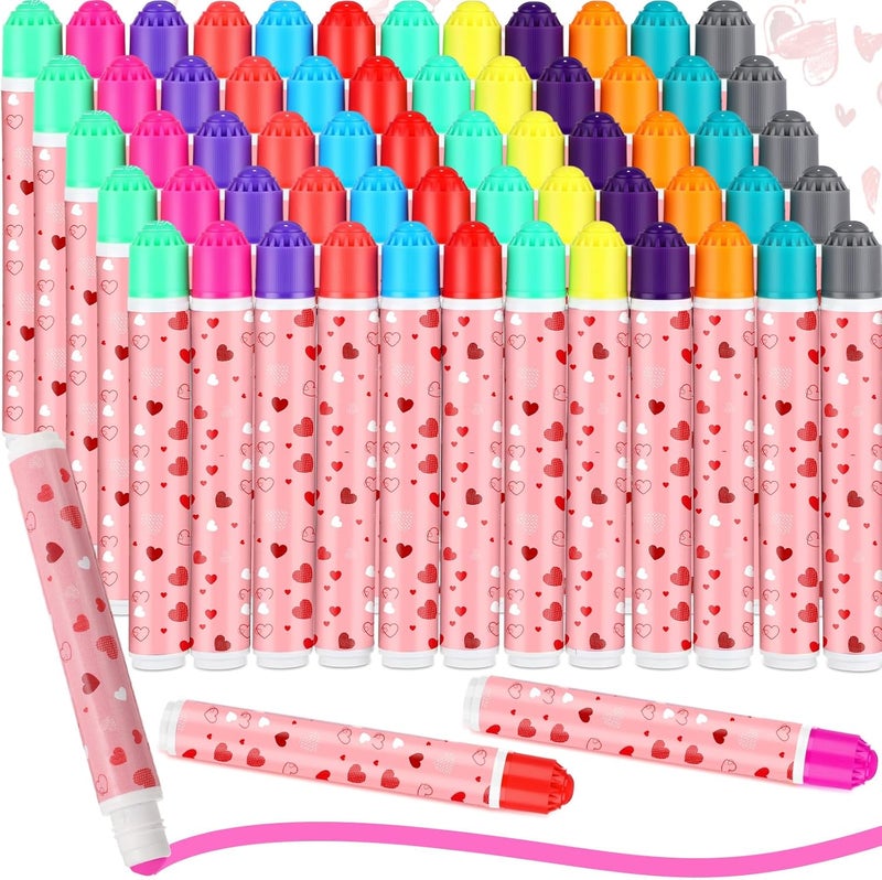 Eersida 60 Pack Valentines Bingo Daubers Bulk 0.4 oz Mixed Colors Dot Markers Bingo Supplies in 12 Colors Dot Paint Art Markers Paint Craft for Party Favor - Image 1